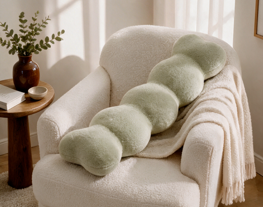 NiyiH Plush Wavy Pillow Long Pillow