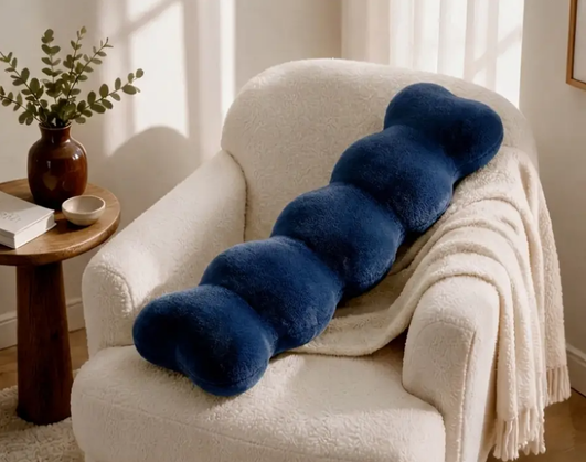 NiyiH Plush Wavy Pillow Long Pillow